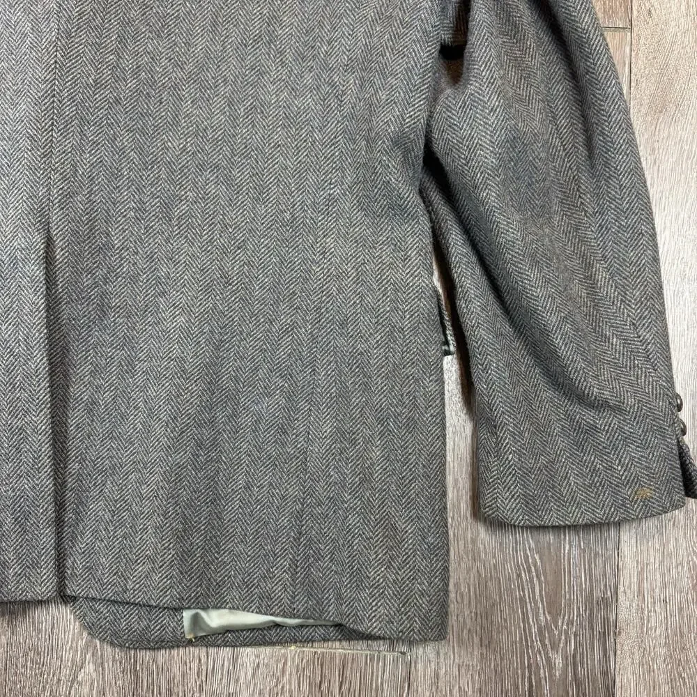 Pendleton Blazer Mens 46 Gray Herringbone Tweed Western Sport Coat